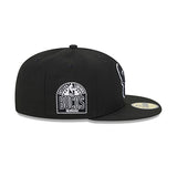 New Era Tonal Conference Patch 59FIfty Milwaukee Bucks Fitted Hat in Black - Right Side View