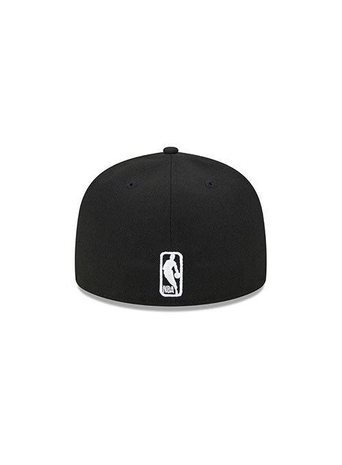 New Era Tonal Conference Patch 59FIfty Milwaukee Bucks Fitted Hat in Black - Back View