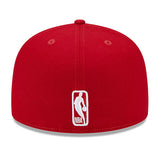 New Era Tonal Conference Patch 59Fifty Milwaukee Bucks Fitted Hat in Red - Back View