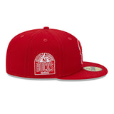 New Era Tonal Conference Patch 59Fifty Milwaukee Bucks Fitted Hat in Red - Right Side View