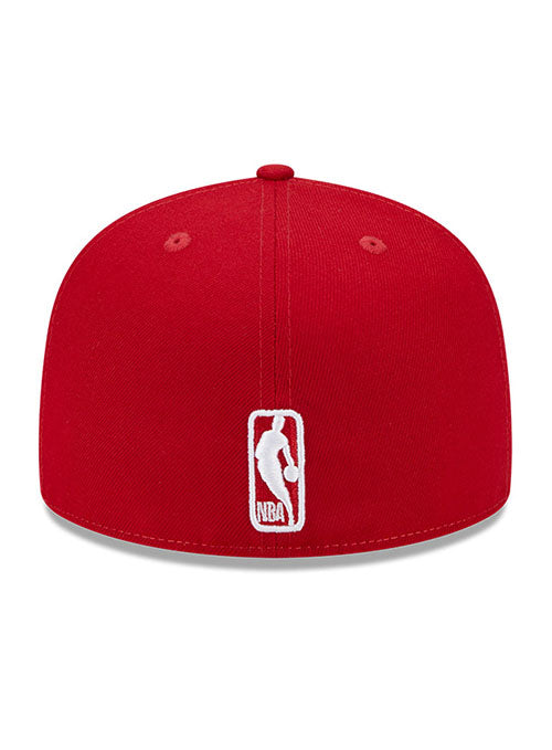 New Era Tonal Conference Patch 59Fifty Milwaukee Bucks Fitted Hat in Red - Back View