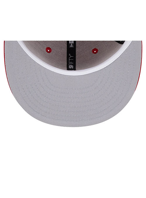 New Era Tonal Conference Patch 59Fifty Milwaukee Bucks Fitted Hat in Red - Underbill View