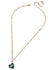 BaubleBar Heart Wordmark Milwaukee Bucks Charm Necklace In Gold & Green - Front View