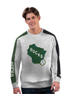 Starter Stadium State Grey Milwaukee Bucks Crewneck Sweatshirt-front