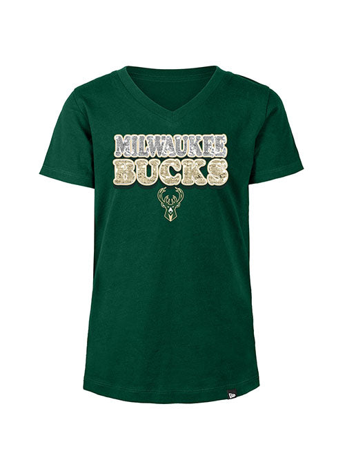 Sparkle Milwaukee Bucks V Neck T Shirt