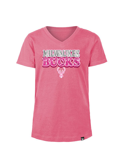 New Era Girls' Kansas City Chiefs Sequins Pink T-Shirt