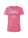 Youth Girls New Era Sparkle Pink Milwaukee Bucks V-Neck T-Shirt