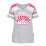 Youth New Era Heart Pink Milwaukee Bucks V-Neck T-Shirt - Front View