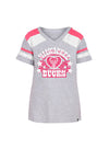 Youth New Era Heart Pink Milwaukee Bucks V-Neck T-Shirt
