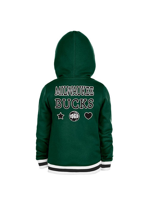 Women's New Era Fleece and Crinkle Milwaukee Bucks Hooded Sweatshirt / Small