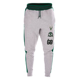 New Era Icon State '68 Milwaukee Bucks Jogger Pants in Grey - Front View