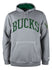New Era Big Bucks Icon Milwaukee Bucks Hooded Sweatshirt in Grey - Front View