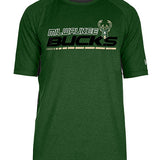 New Era Raglan Spine Active Milwaukee Bucks T-Shirt in Green - Front View