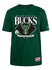 New Era Throwback Diamond Milwaukee Bucks T-Shirt in Green - Front View