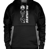 New Era tri Logo Milwaukee Bucks Hooded Sweatshirt in Black - Front View