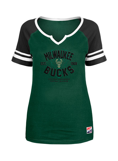 Youth Girls New Era Raglan Icon Milwaukee Bucks T-Shirt