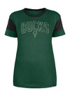 Women's New Era Team Over Logo Milwaukee Bucks T-Shirt