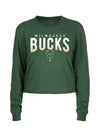 Women's New Era City Team Logo Milwaukee Bucks Cropped Long Sleeve T-Shirt