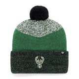 '47 Brand Cuff Pom Dark Freeze Milwaukee Bucks Knit Hat- front 