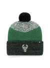 '47 Brand Cuff Pom Dark Freeze Milwaukee Bucks Knit Hat- front 