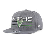 '47 Brand Captain Split Squad Milwaukee Bucks Snapback Hat- angled left 