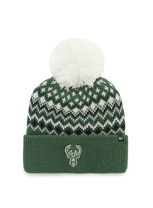 Women's '47 Brand Cuff Pom Elsa Milwaukee Bucks Knit Hat- front 