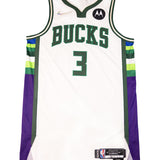 Im Spiel getragenes Nike 2021-22 City Edition George Hill Milwaukee Bucks Authentic Trikot