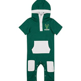 Infant Keyboard Hood Milwaukee Bucks Onesie- front 