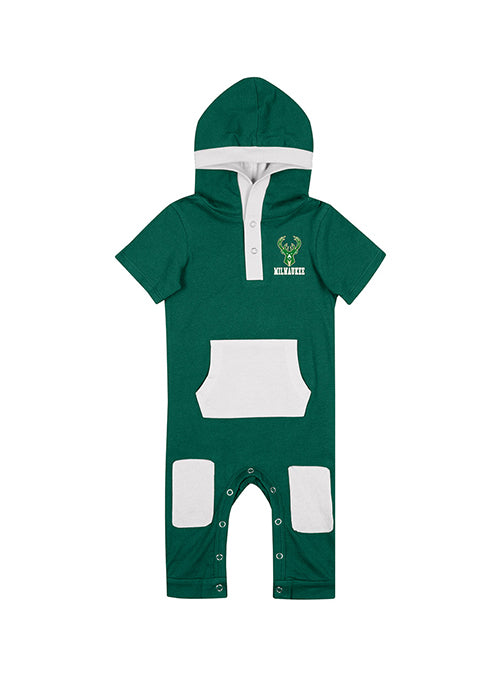 Infant Keyboard Hood Milwaukee Bucks Onesie- front 