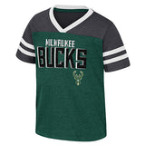 Toddler Girls Summer Green Milwaukee Bucks V-Neck T-Shirt-front