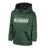 Toddler Live Hardcore Poly Milwaukee Bucks Hooded Sweatshirt in Green - Front View