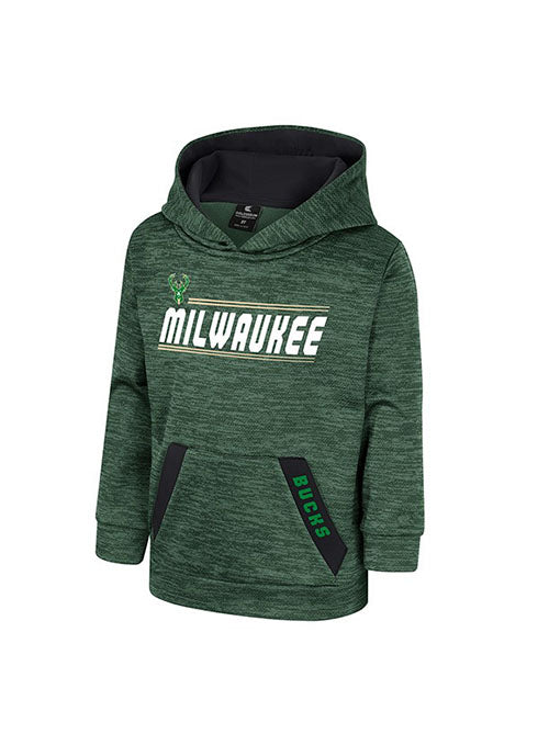 Toddler Live Hardcore Poly Milwaukee Bucks Hooded Sweatshirt in Green - Front View