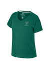 Women's Tiara Rolled Sleeve Green Milwaukee Bucks V-Neck T-Shirt