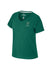 Women's Tiara Rolled Sleeve Green Milwaukee Bucks V-Neck T-Shirt- front 