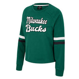 Women's Talent Competition Green Milwaukee Bucks Crewneck Sweatshirt-front 