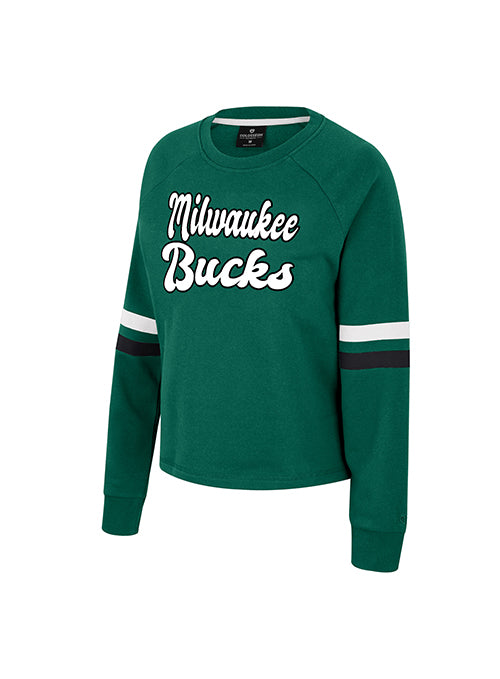 Women's Talent Competition Green Milwaukee Bucks Crewneck Sweatshirt-front 