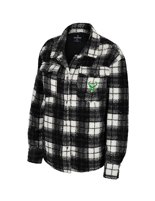 Women's You Want To Milwaukee Bucks Shacket in Black and White - Front View