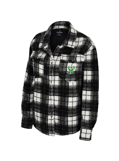 Women's You Want To Milwaukee Bucks Shacket in Black and White - Front View