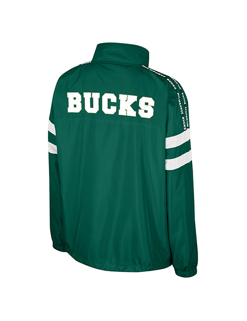 Women's Make a Statement Green Milwaukee Bucks 1/2 Zip Jacket- Back 