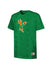 Youth Mitchell & Ness HWC '68 AOP Green Milwaukee Bucks T-Shirt in Green - Front View