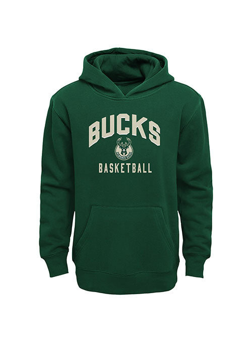 Youth Outerstuff Play By Play Milwaukee Bucks Hooded Sweatshirt & Pants Set - Front Sweatshirt View in Green