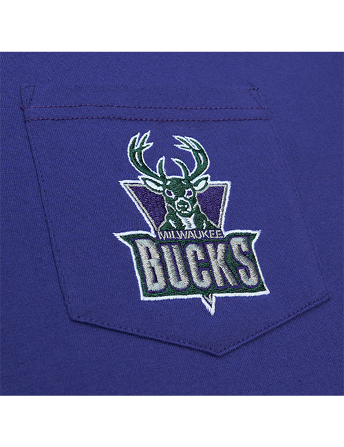 Big & Tall Mitchell & Ness HWC '93 Premium Pocket Purple Milwaukee Bucks T-Shirt-chest pocket 