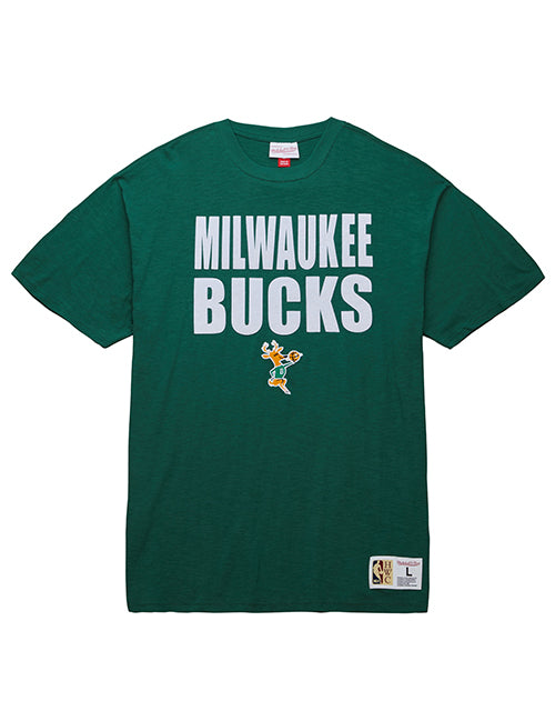 Big & Tall Mitchell & Ness HWC '68 Legendary Slub green Milwaukee Bucks T-Shirt- front 