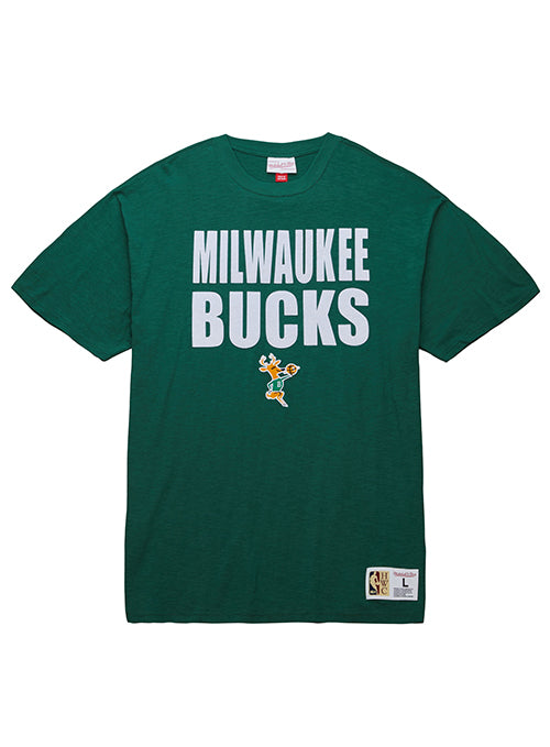 Mitchell & Ness HWC '68 Legendary Slub green Milwaukee Bucks T-Shirt- front 