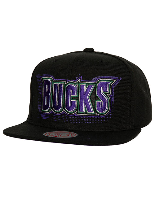 Mitchell & Ness HWC '93 Big Face 7.0 Milwaukee Bucks Snapback Hat- Front 