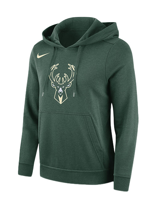 Women's Club Icon Green Milwaukee Bucks Hooded Sweatshirt-front