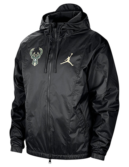 Jordan Courtside Statement Light Milwaukee Bucks full Zip Jacket-front