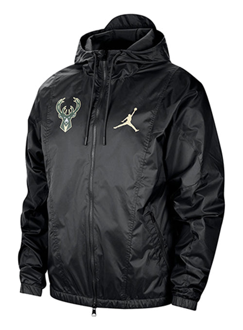 Jordan Courtside Statement Light Milwaukee Bucks full Zip Jacket-front