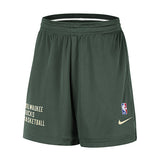 Nike Open Hole Milwaukee Bucks Mesh Shorts in Green - Front View