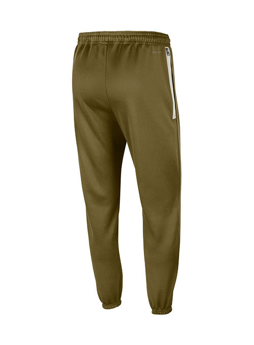 Nike Standard Issue Olive Milwaukee Bucks Fleece Jogger Pants - Back View